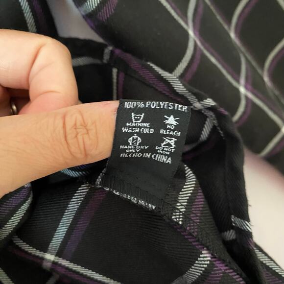 Dixxon Flannel Company Defcon Powersports Men 2X Black Purple Button Down Shirt - Picture 10 of 10